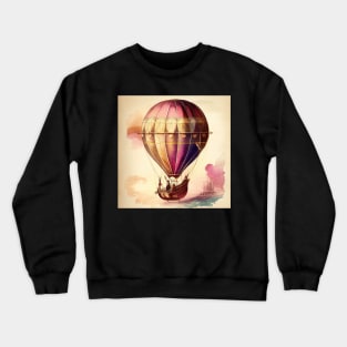 Hot air balloon boat, retro style Crewneck Sweatshirt